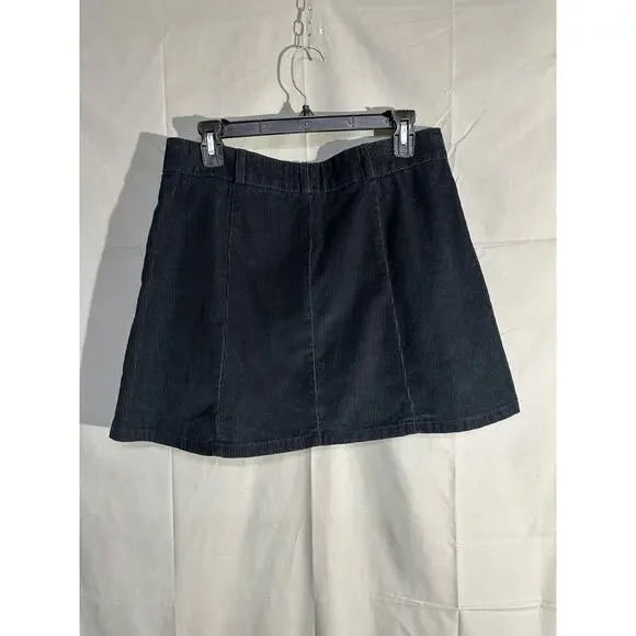 BDG Urban Outfitters Skirt Womens Large Black Mini Corduroy Button Capsule - Picture 3 of 7